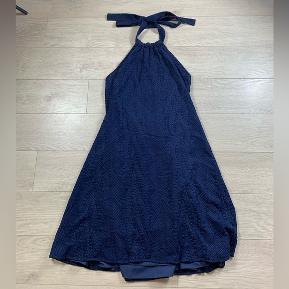 Theory Nayline Embroidered Navy Lace Dress - Picture 4 of 14